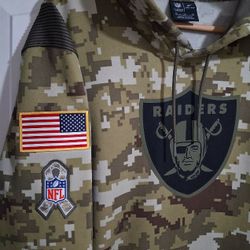 Nike Dri-Fit 2021 Las Vegas Raiders NFL On-Field Salute To Service Hoodie Men's Size XL Authentic 