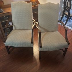TWO VINTAGE WIDE SIDE CHAIRS 