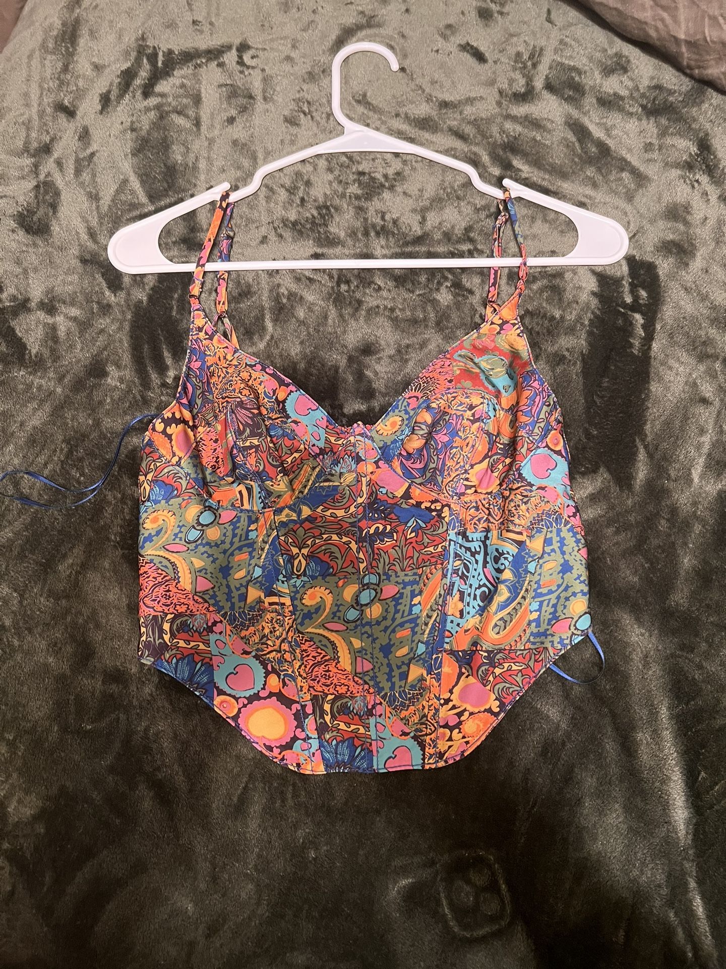 Urban Outfitters Colorful Corset Style Top Size Medium