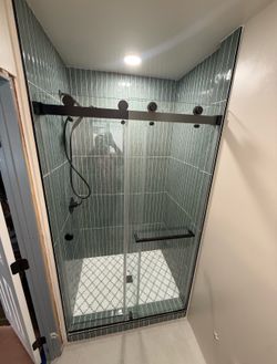 Shower door with install