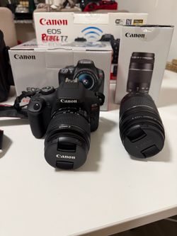 Canon EOS Rebel T7 DSLR with Two Lenses
