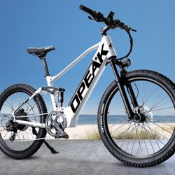 MTN Ebike Full Suspension Electric Mountain Bike Adults Bicycles 500W Motor 14.5AH Removable 48V Ebike Battery 7 Speed 26‘’Electric Bike