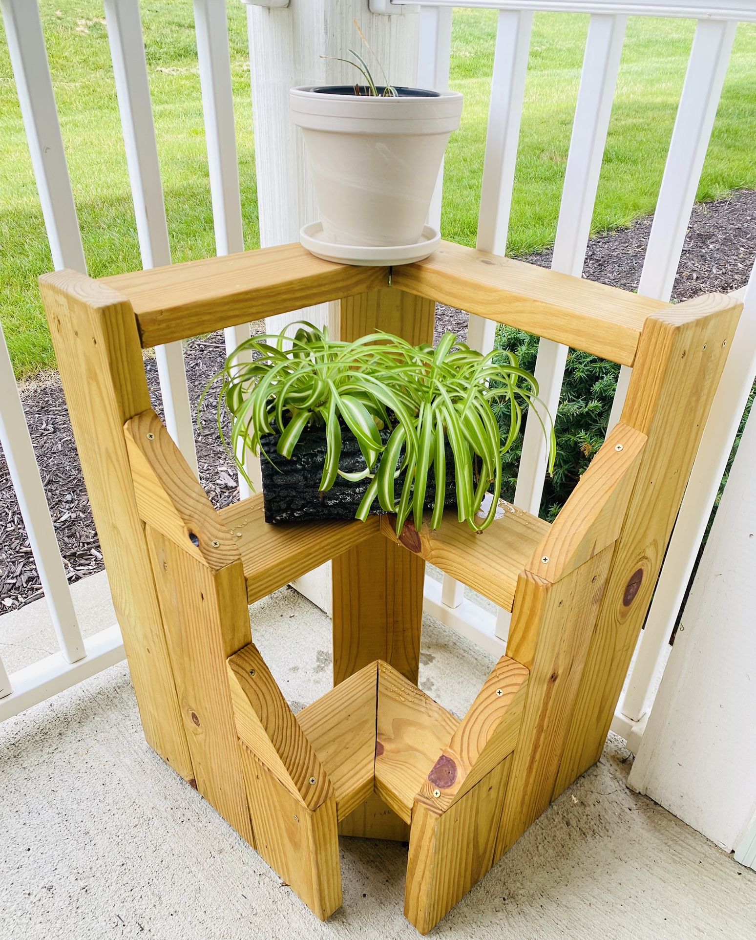 Handmade Wood Plant Stand