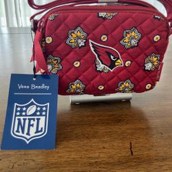 NWT Vera Bradley Arizona Cardinals RFID Small Stadium Crossbody