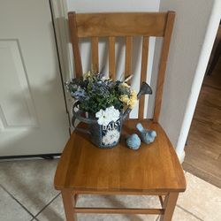 Farmhouse Vintage Watering Can Floral Arrangement Staging Chair And Birds 