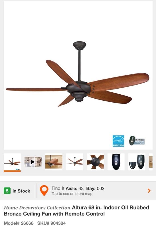 Home Decorators Collection Altura 68 In Indoor Oil Rubbed Bronze Ceiling Fan With Remote Control For Sale In Glendale Az Offerup