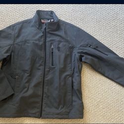 Free Country Charcoal Gray Softshell Fleece Lined Jacket Mens XXL