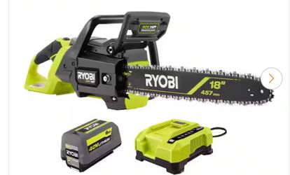 Ryobi 40v 18in Chainsaw Kit w/battery and charger