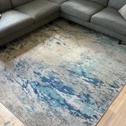Blue and Gray area rug 8x10