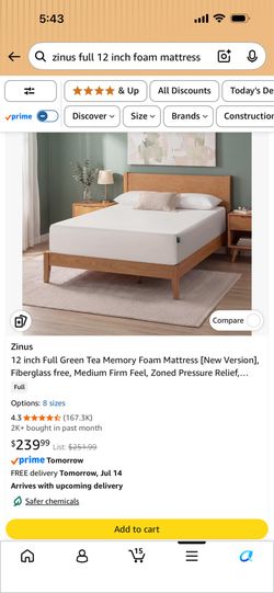 Zinus Full Size Cooling Mattress - Rarely Used