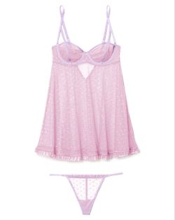 New With Tags Aubrey Unlined Babydoll And Thong Panty