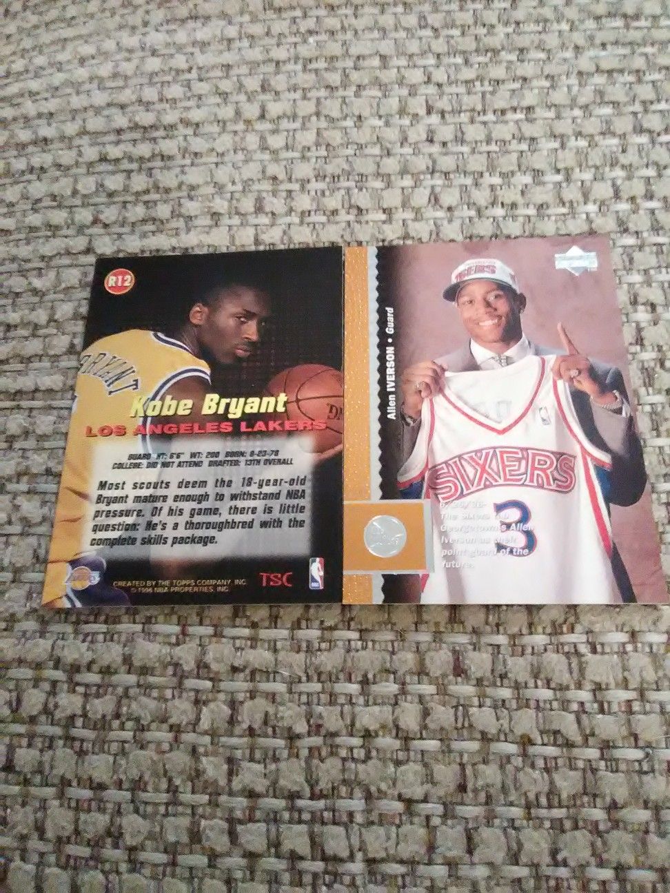 KOBE BRYANT AND ALLEN IVERSON TRADING CARDS