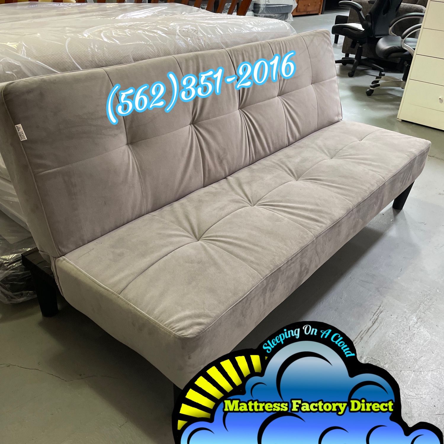 New Grey Fabric Foldable Sofa Futon Cama 
