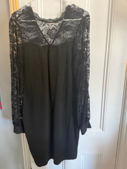 Black Lace Sleeve Mini Dress