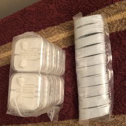 Bundle Of Earbuds & Lightning USB Cables for iPhones