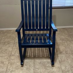 Blue Wood Rocking Chair