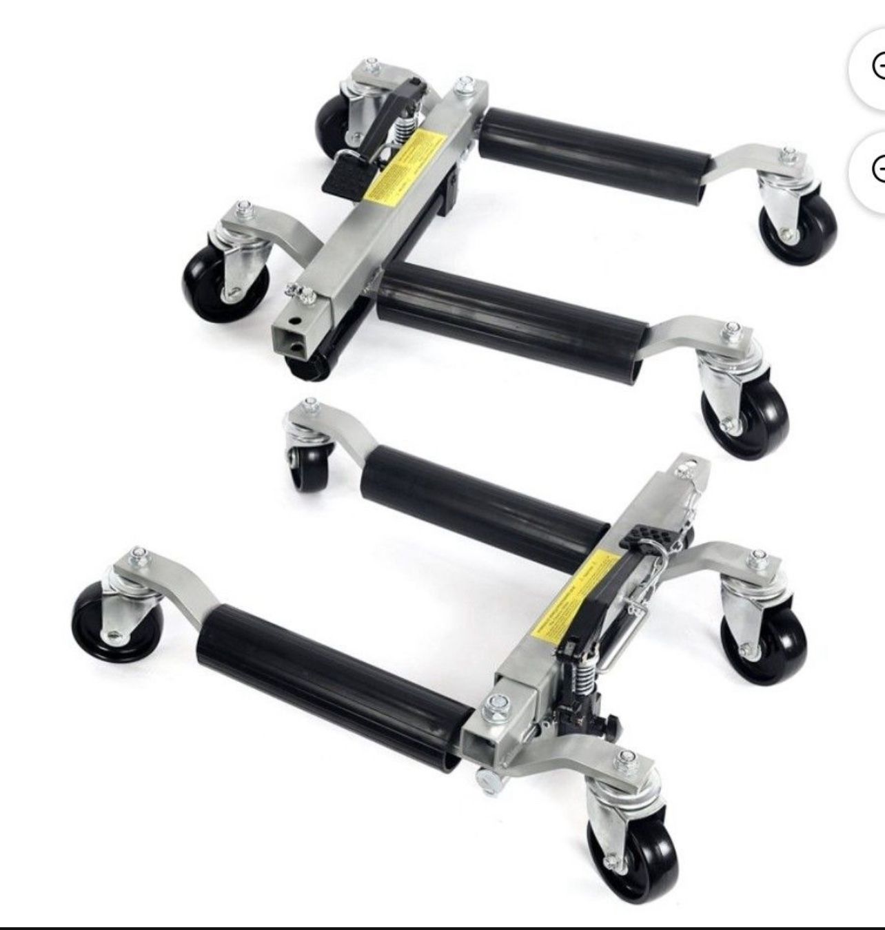 Stark USA 2pc Vehicle Dollies 1500lbs Hydraulic Roller Lift Car Dolly
