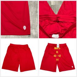 Mens Piqidig XL 40 - 42 Shorts Basketball Active Red Drawstring Fit Stretch NWT