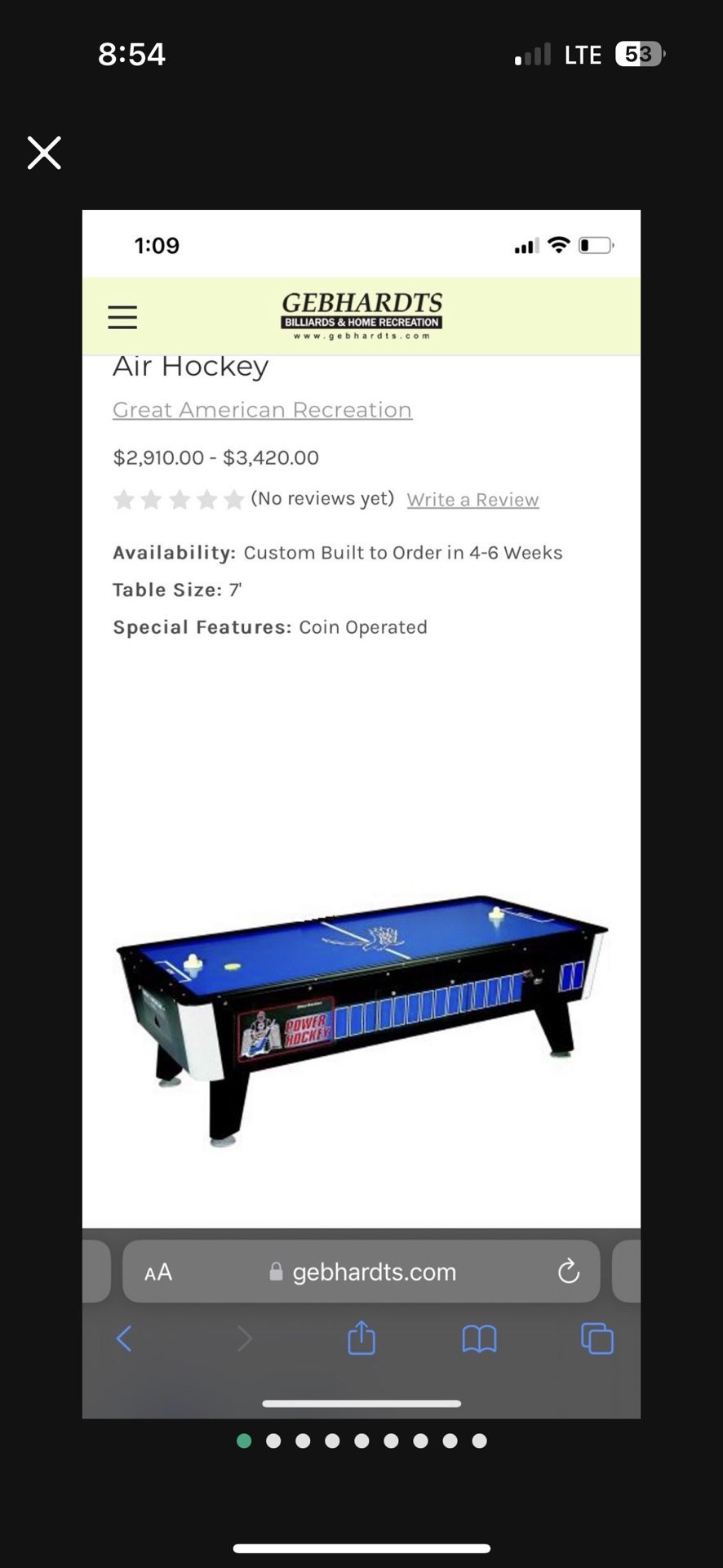 comercial grade hockey table