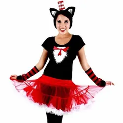 LICENSED DR. SEUSS CAT IN THE HAT 3PC COSTUME SIZE SMALL