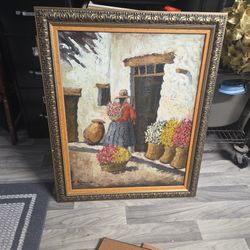 Peruvian Art Canvas. 36" x 26"