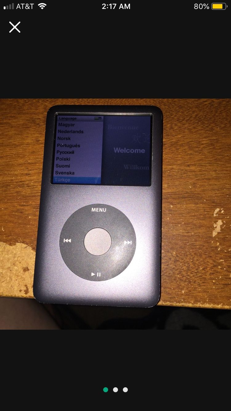 Gray iPod Classic 160 Gb