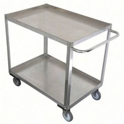 DAYTON S/S PUSH CART, MODEL 11A464, 1,200 LB CAPACITY, ON CASTERS, 3ftx4ftx30inch