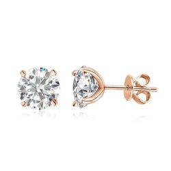 1 CTW Moissanite Stud Earrings – 925 Sterling Silver – 5mm