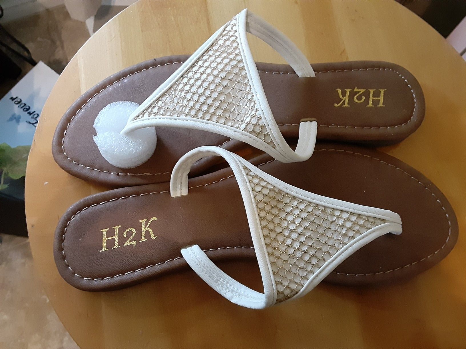 New white sandals