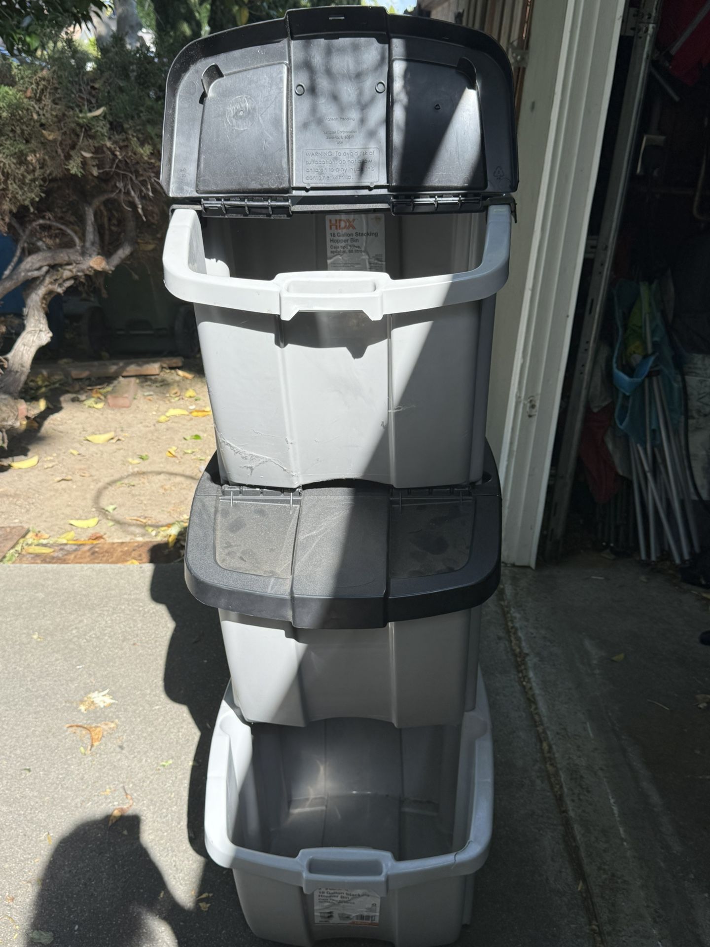 Suncast Stacking Recycle Bins/Storage Containers