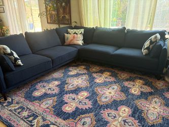 Fabric sectional and rug