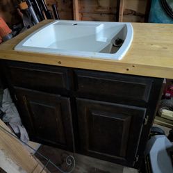 Sink And Cabinet On Casters
