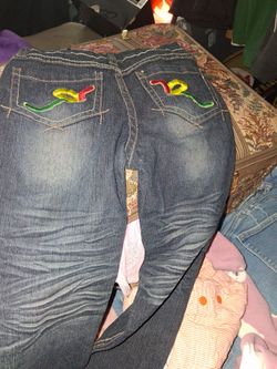 Dark Wash Jeans with Rocawear Embroidery for kids