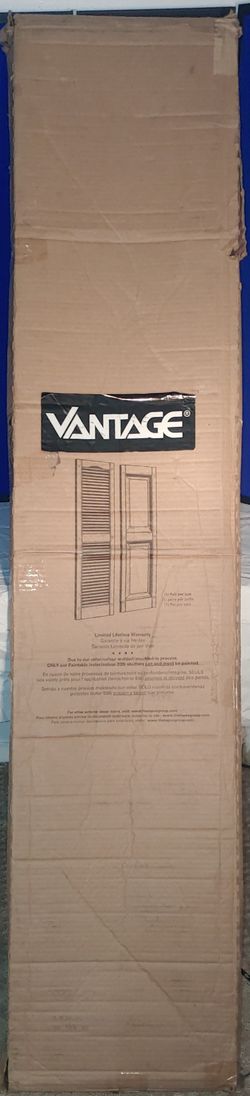 Vantage 2-Pack Black Raised Panel Vinyl Exterior Shutters (Common: 14-in x 71-in; Actual: 13.875-in x 70.5-in)