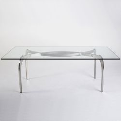 Glass and chrome dinning table