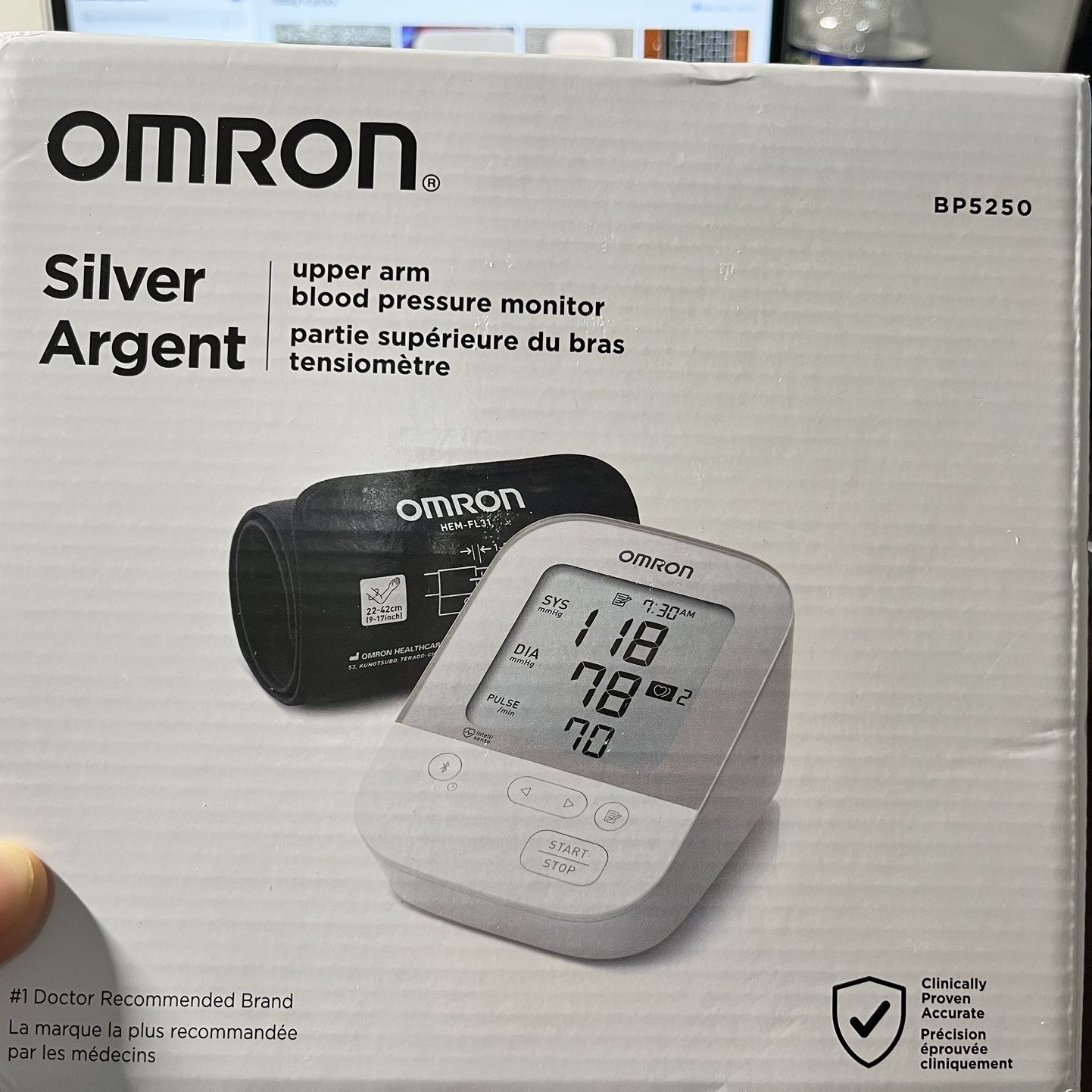 Omron BP5250 Silver Wireless Upper Arm Blood Pressure Monitor for Sale in  Staten Island, NY - OfferUp