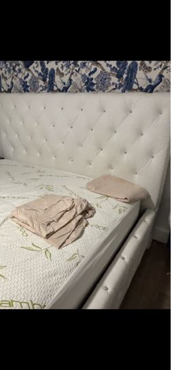 Excellent condition King, bed, pillow top mattress and 2 night stands