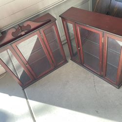 Bombay Curio Cabinets Glass Shelves Vintage