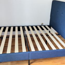 Navy Blue Queen Bed Frame 