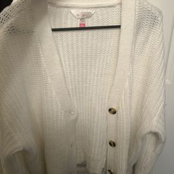 plus size White Cardigan
