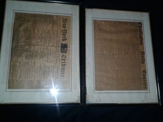 News paper clips year 1861 and 1864