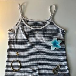 Blue and white striped tank top Brandy Melville
