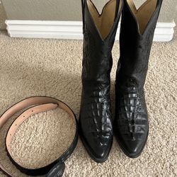 Cowboy Boots & Matching Belt 