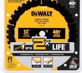 DEWALT Large Saw Blades 12-in 40-Tooth Rough Finish Tungsten Carbide-tipped Steel Miter Saw Blade