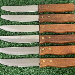 Adcraft Gaucho Stainless Steel Steak Knives Set of 6.