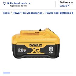 DEWALT XR 20 8 Amp-Hour; Lithium Battery