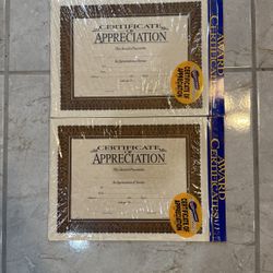 NEW!  2 Packets: Certificates of Appreciation