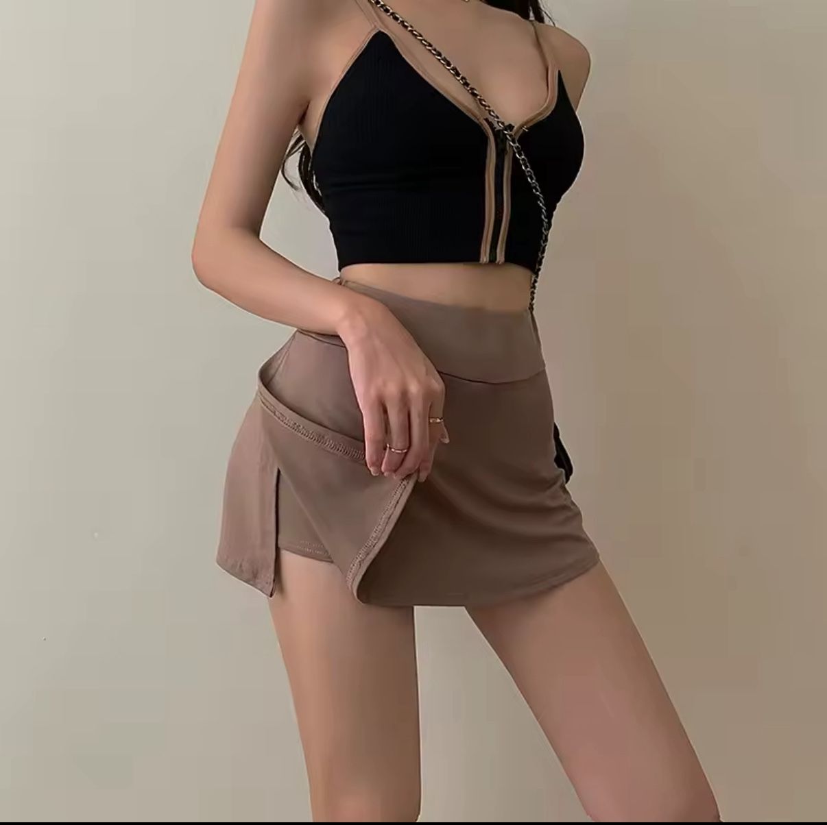 Tennis Brown Inner Pants Skirt Comfy Halloween Khaki Costume