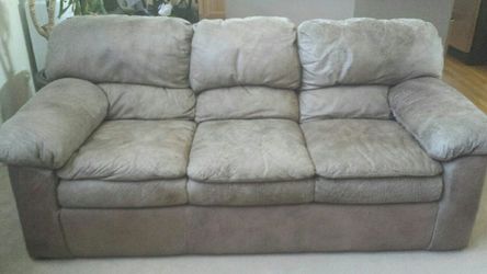 Nubuck style leather couch and recliner chair