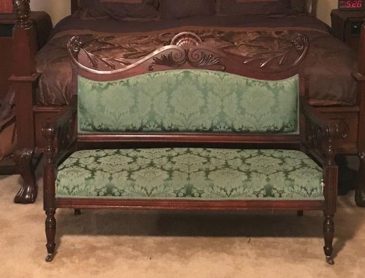 Antique Eastlake Victorian Carved Walnut Set
